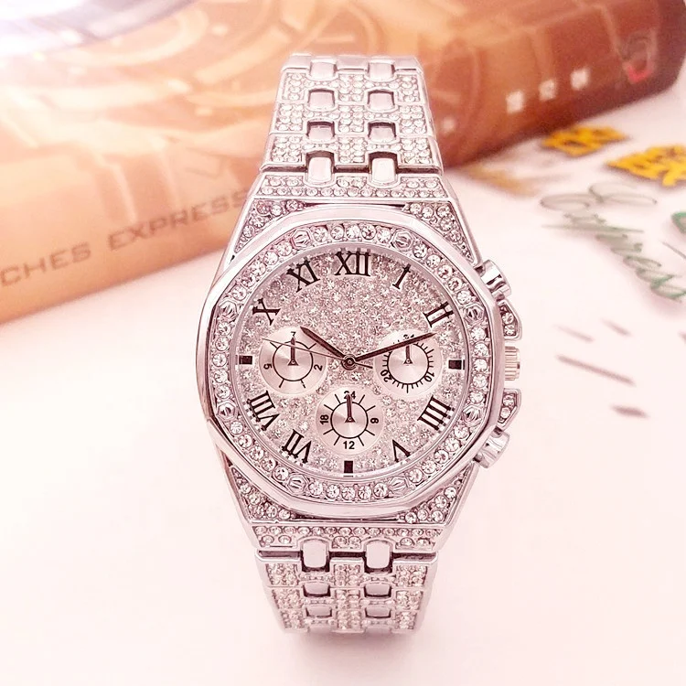  Высокого качества Трендовое в стиле «хип-хоп» Bling часы класса люкс на заказ кварцевые золотые с бриллиантами для мужчин Reloj De