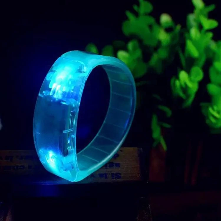 Concerts Hot Selling Flashing Colorful Multi Color Sound Activated LED Wristband 3 Flashing Modes