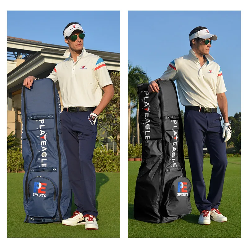 PLAYEAGLE Foldable Shockproof Nylon Golf Cart Bag With Wheels Golf Bags for Airline