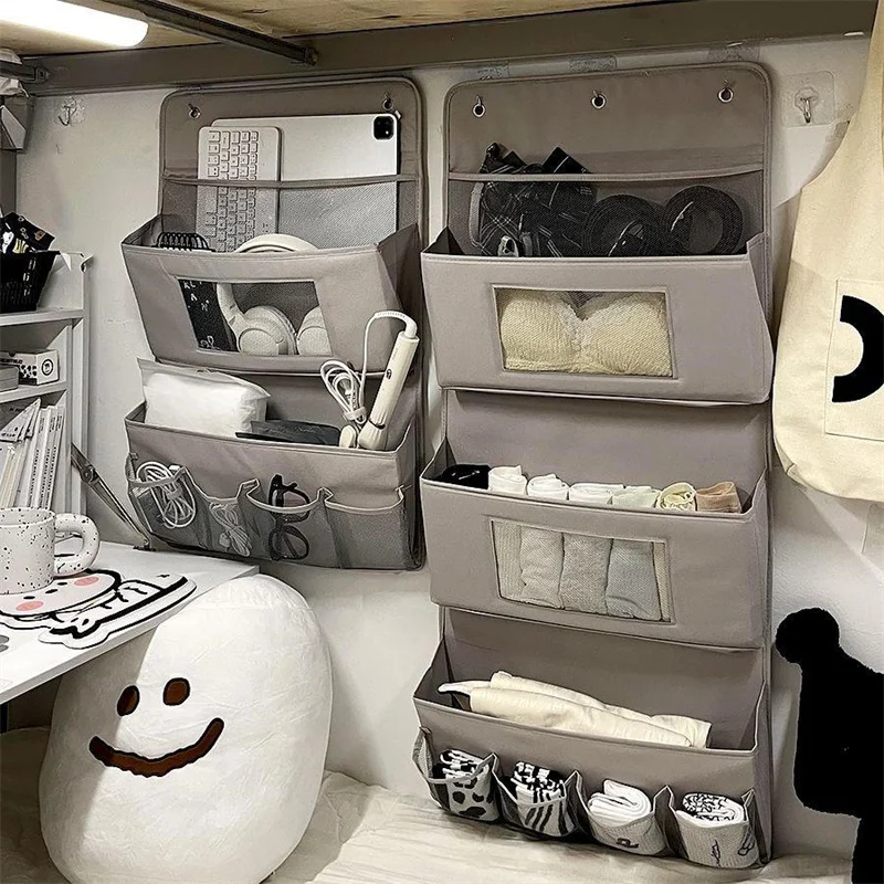 Custom Simple New Storage Bag Wall Mounted Dormitory Behind Door Multi-Layer Fabric Hanging Bag