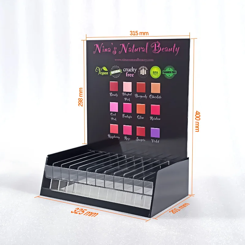 Clear Luxury Lip Gloss Vanity Holder Case Lipstick Acrylic Cosmetic Make Up Makeup Organizer Storage Box