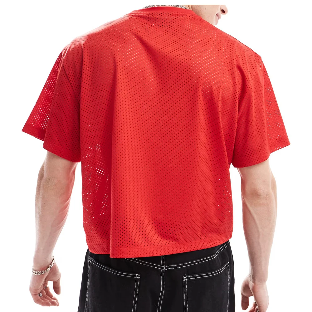 wholesale 230gsm Custom Printing T-Shirt cropped boxy airtex t shirt football Soccer Shirts Short Sleeve Mesh Jersey Crew