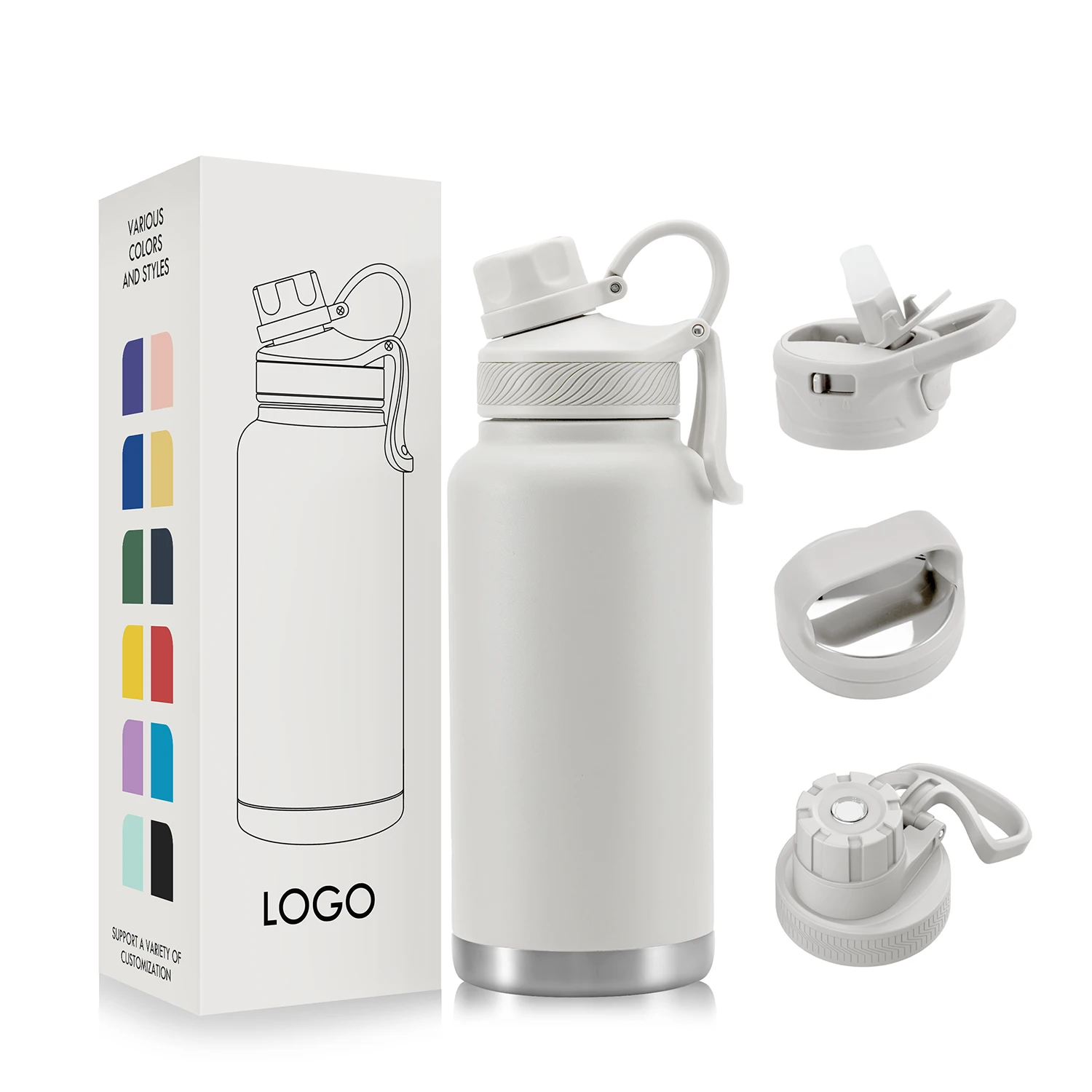 Factory supply 18/8 bpa free 32 oz custom logo stainless steel set water bottle