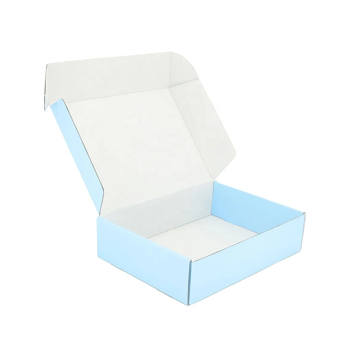 Custom Retail Logo Sky Blue Paper Mailing Product Box Printed Corrugated Folding Shipping Kraft Mailer Packaging Cardboard Box