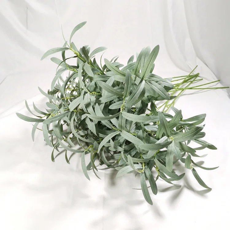 98CM Wholesale 6 Branch Olive Branch Stems Artificial Olive Tree Branches For Wedding Decor