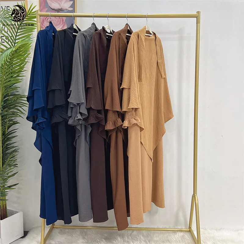 Новый дизайн, однотонные мусульманские платья, Арабская Исламская одежда, химар, хиджаб, джибаб, мусульманские платья с длинными рукавами, молитва, Дубай, Абая