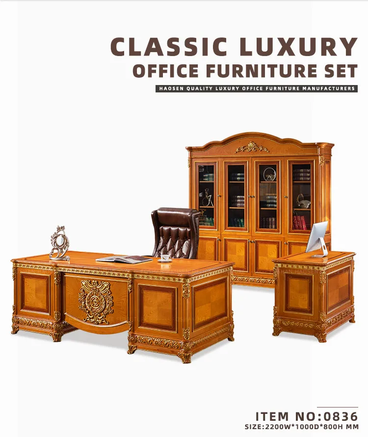 Foshan HAOSEN office furniture makers luxury royal government escritorio office desk