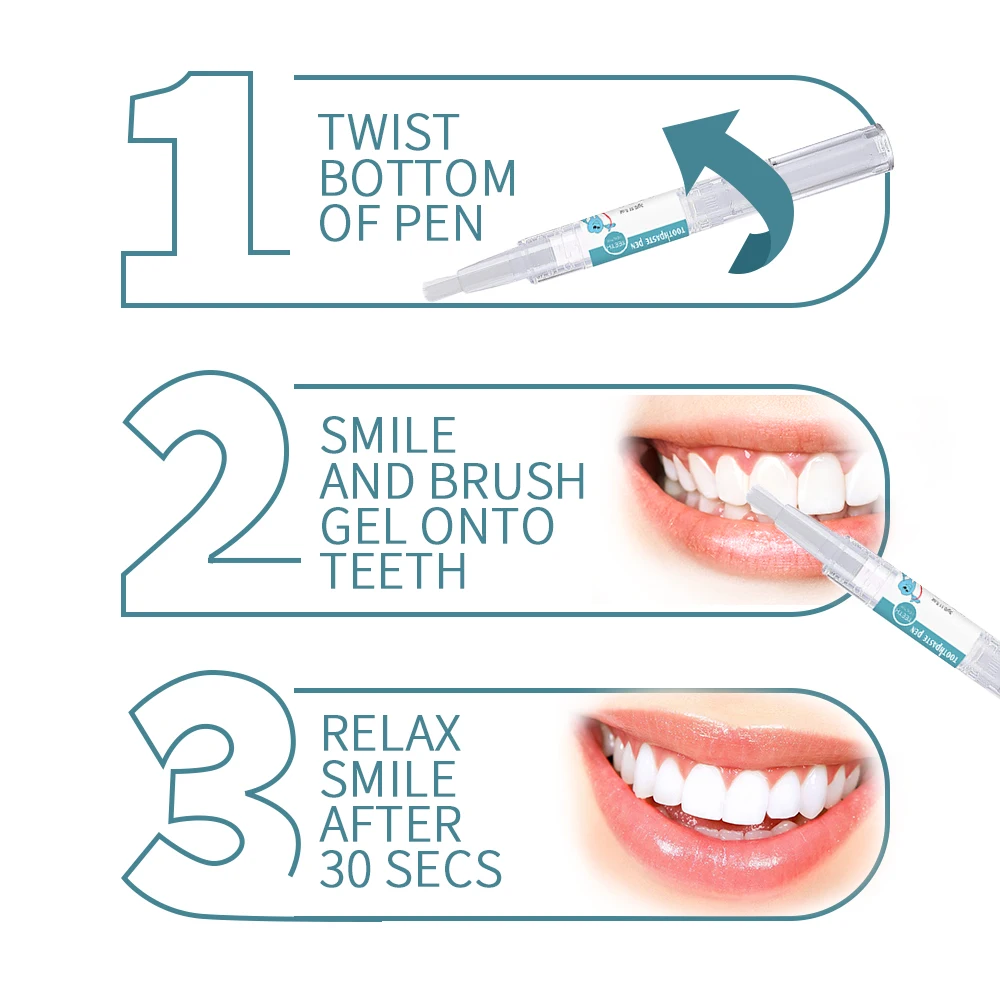 Professional Travel-Friendly Teeth Whitening Pen Whiten Teeth Stain Remover Tooth Whitening Bleaching Pen