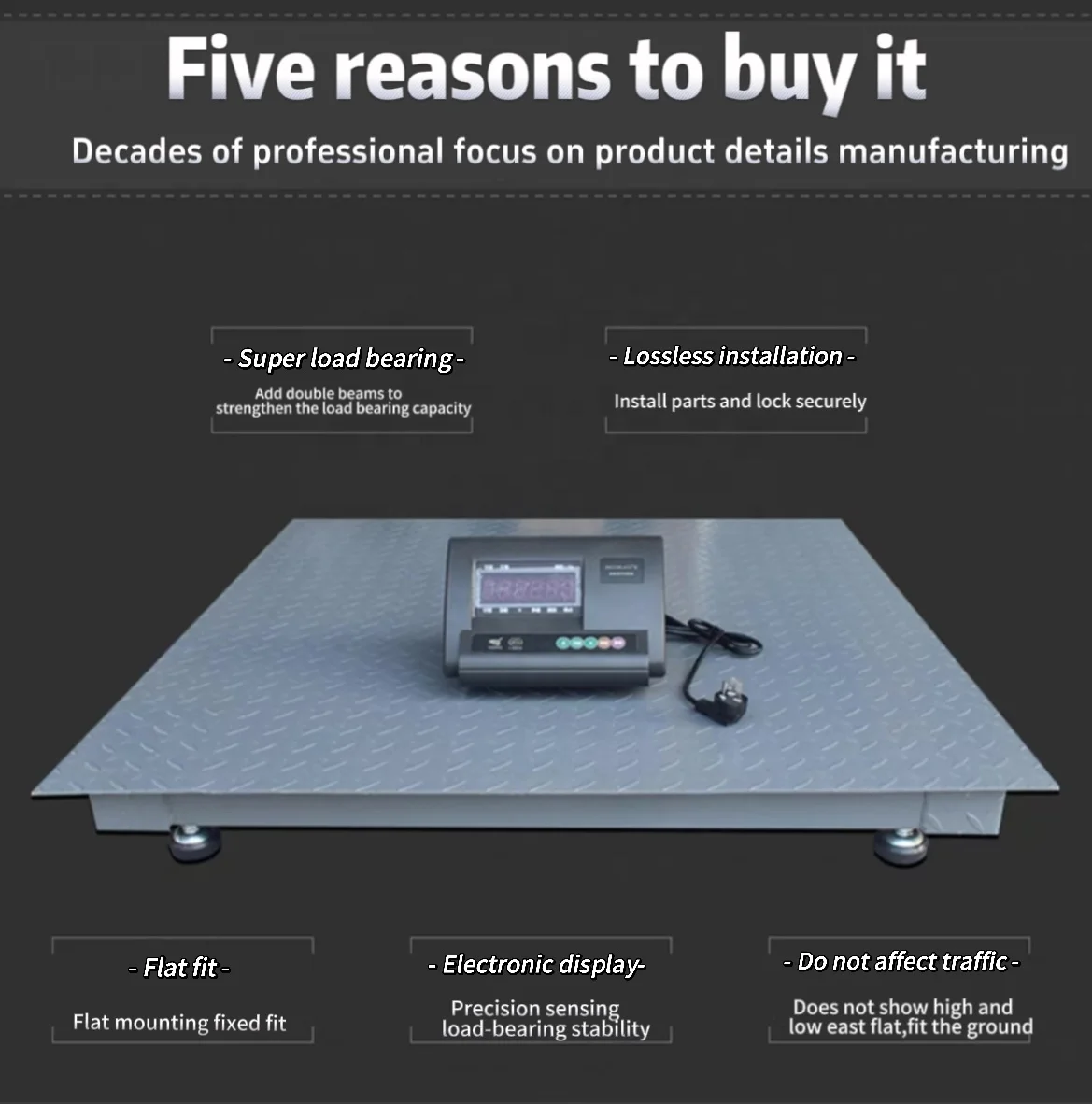 The SCS electronic platform scale can be used on farms to weigh live pigs and cows or other heavy objects with lcd display meter