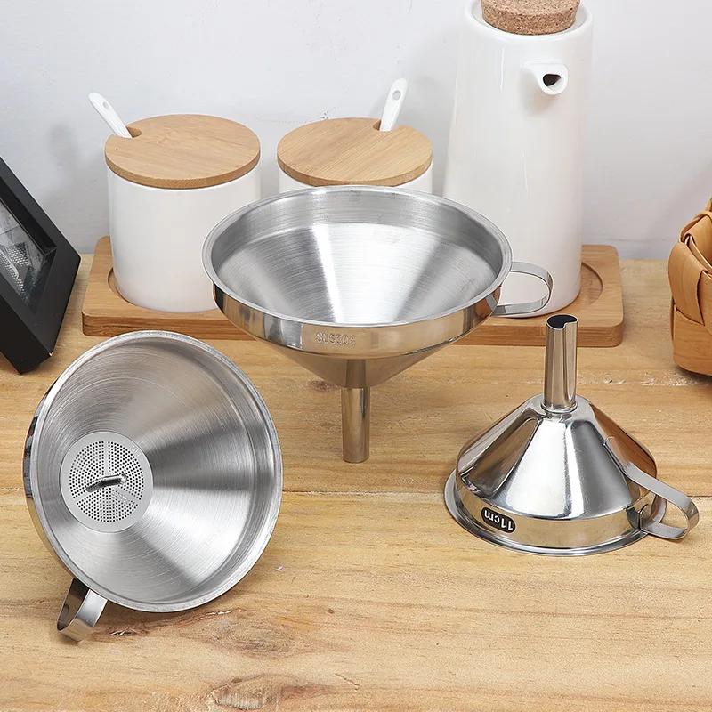 Hot Stainless Steel Colander Tea Strainer Mini Oil Funnel Water Filter