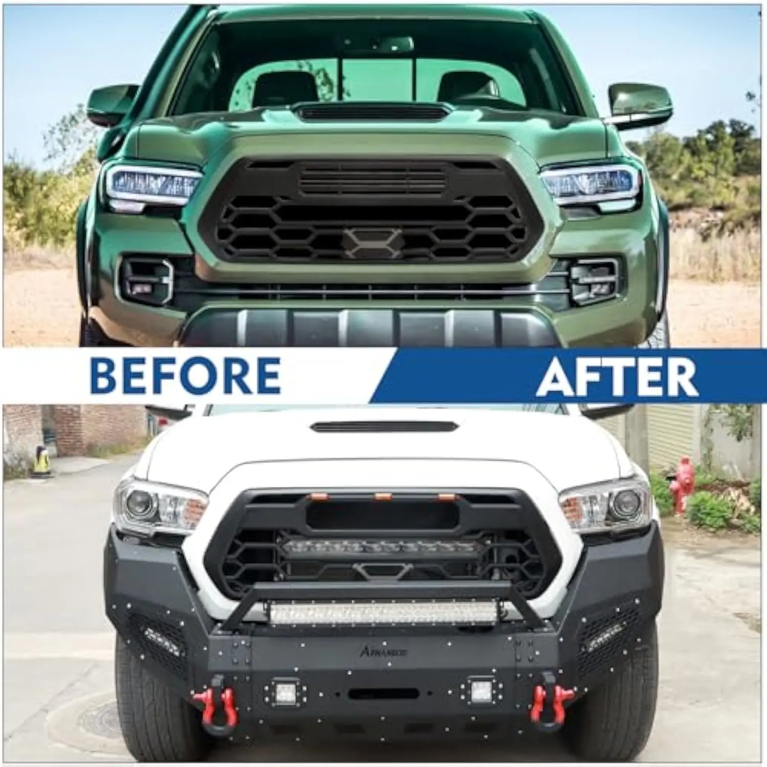 Radiator Grill Car Grille with light bar without drl daytime running light for tocoma 2016 2017 2018 2019 2020 2021 2022 2023