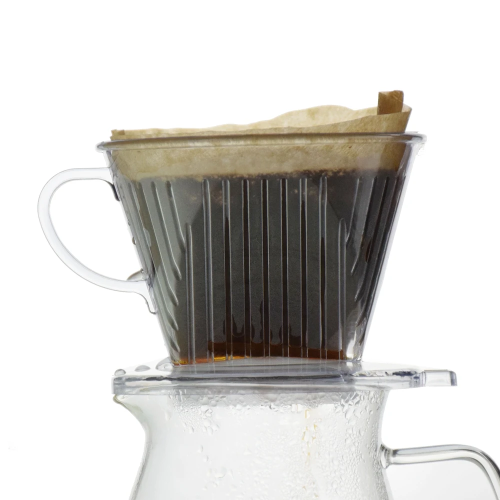 Ecocoffee High Quality Big Coffee Dripper 1-4 Cups AS Plastic V60 Pour Over Filter Tools Barista Accessories F21