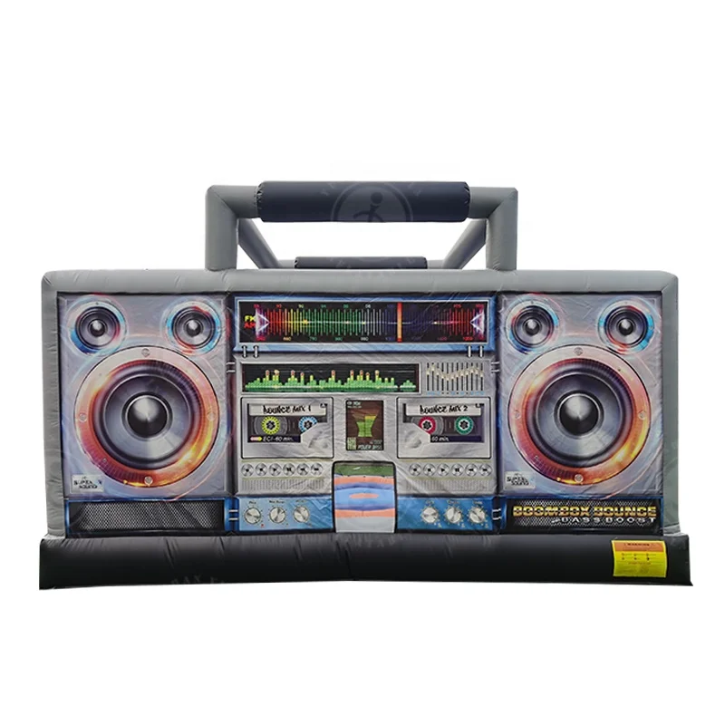 Hot sale Interactive Inflatable Disco Dance House Adult Boom Box Jumping Bouncy Castle Retro Boombox Bouncer For Party