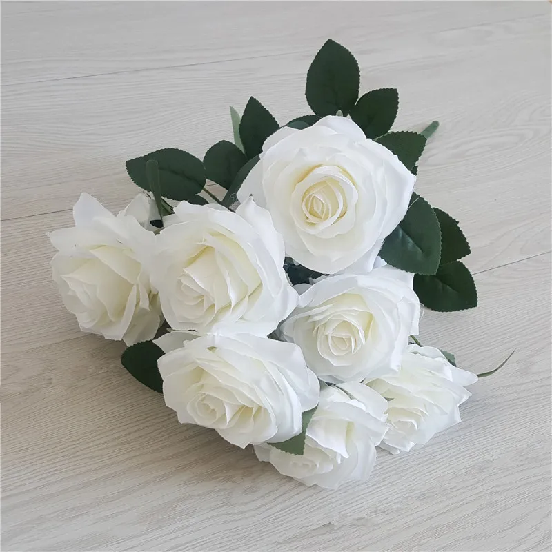 IFG factory direct colourful artificial flowers wedding rose with 10 heads
