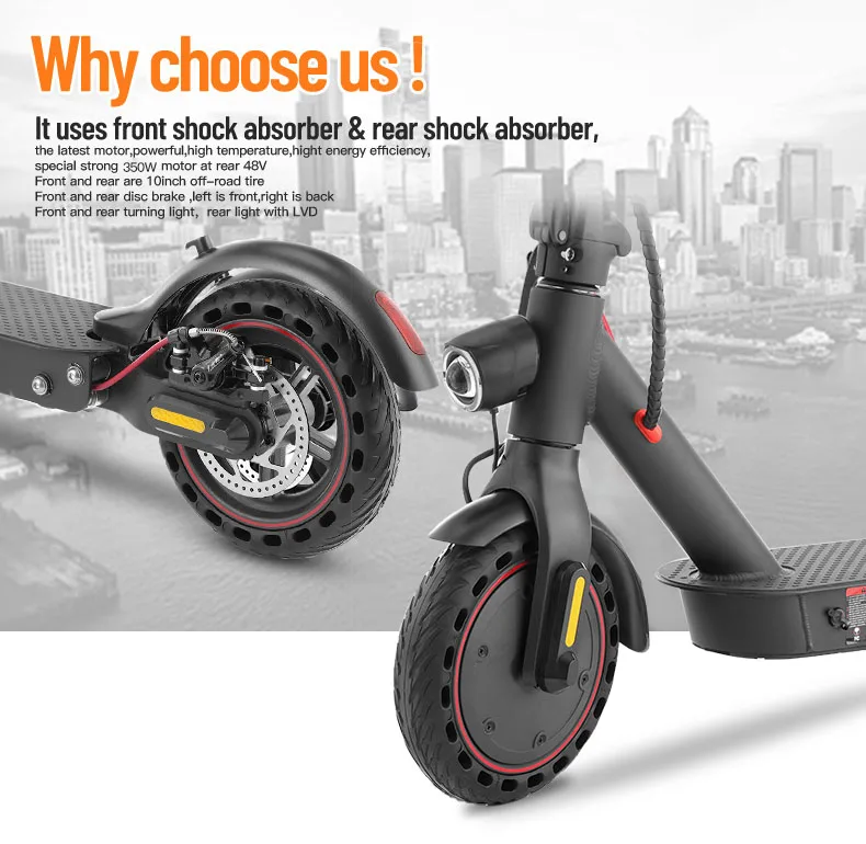 
hot sell 8.5 inch E9D Shock Absorption 350W motor power Max speed 30KM adult scooter electric 