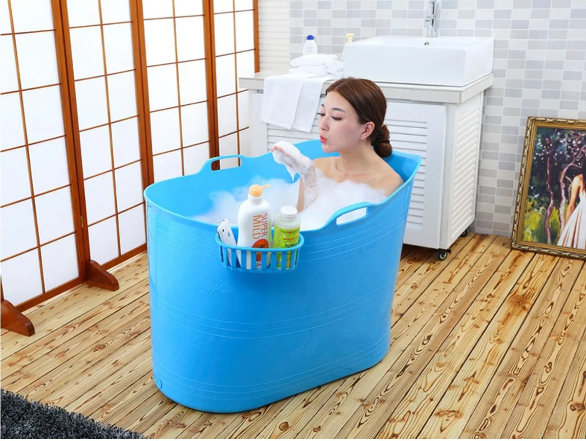 Simple one person hot tub indoor massage bathtub plastic bathtub