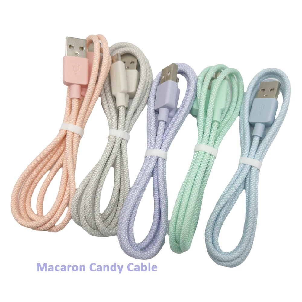 Factory Wholesale Macarons Colors Charging Data Cable For Type c Micro USB Android Phone For Mobile Phone Power Bank
