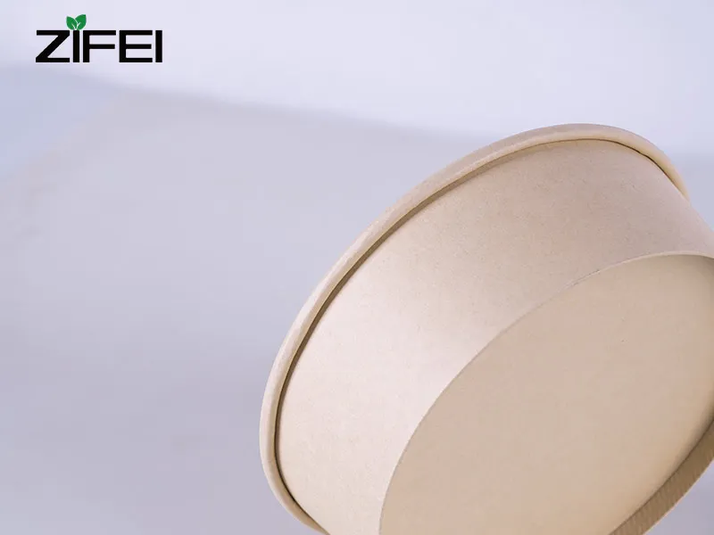 Wholesale Custom Printed Party Disposable Plates Kraft Paper Noodle Soup Salad Bowl Bamboo Bowl