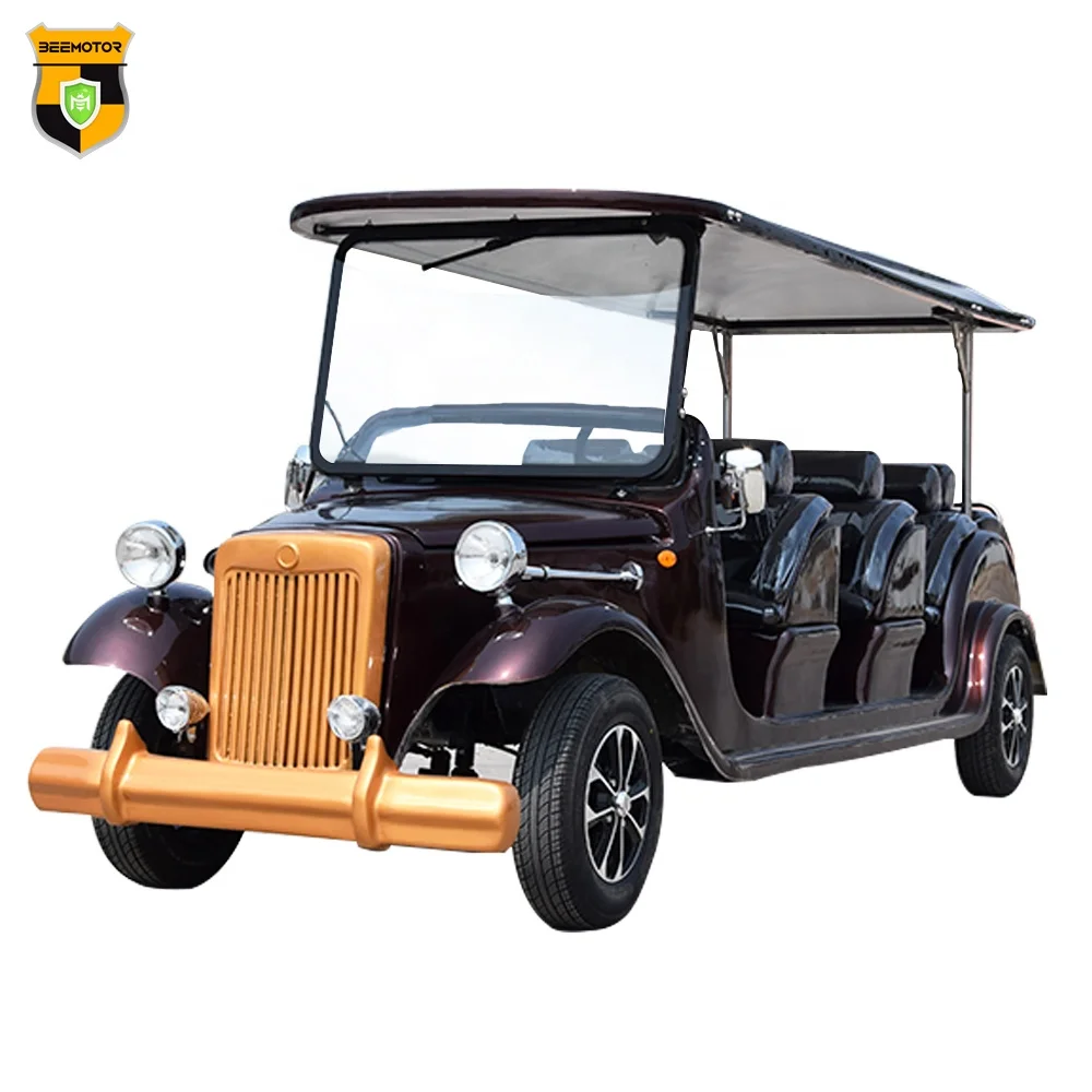 Oldtimer Car 14 Seat 72V Retro Sedan Car Vintage Electric Cheapest Golf Cart Classic Electric Car