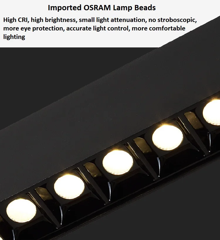 High Quality Aluminum Profile Tube 20w 600mm Anti Glare Suspended Lamp Linkable Linear Led Pendant Light