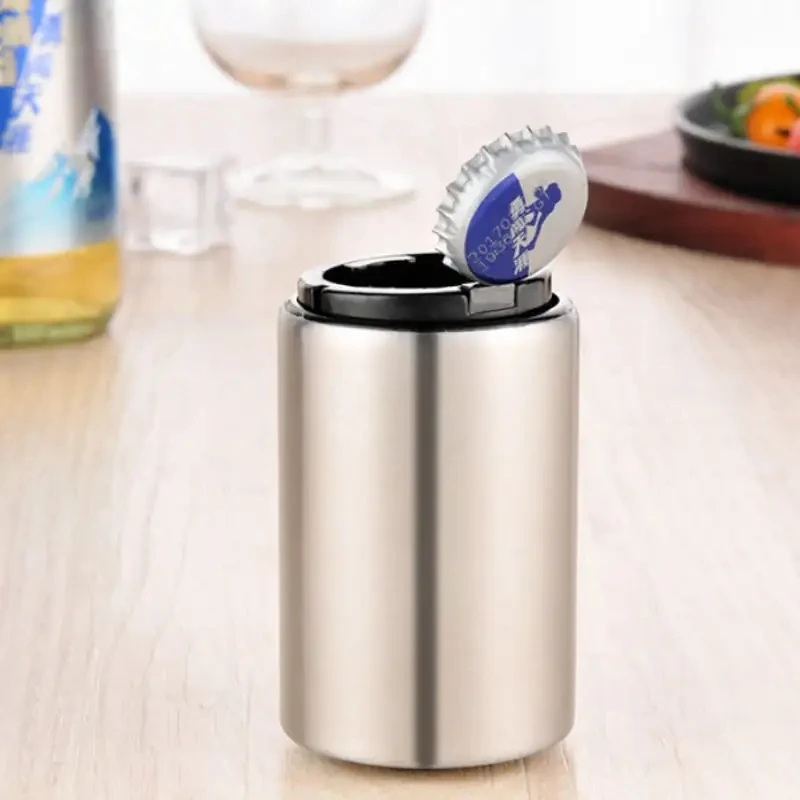 Creative Pop Off Metal Party Bartender Stainless Steel Push Down Magnetic Opener Bar Tool Waiter Automatic Portable Bottle Beer