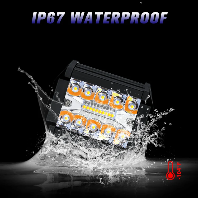 60w led work lamp dual color yellow/white flashing fog lights led bar 4 inch led offroad lights truck led lamp spotlight led 4x4