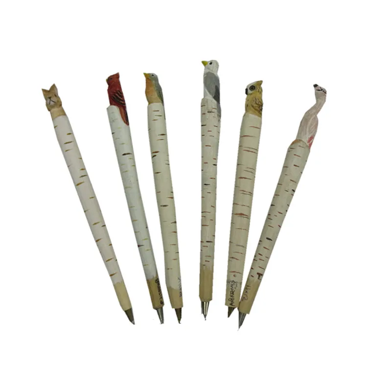 promotional hand carved wooden pen