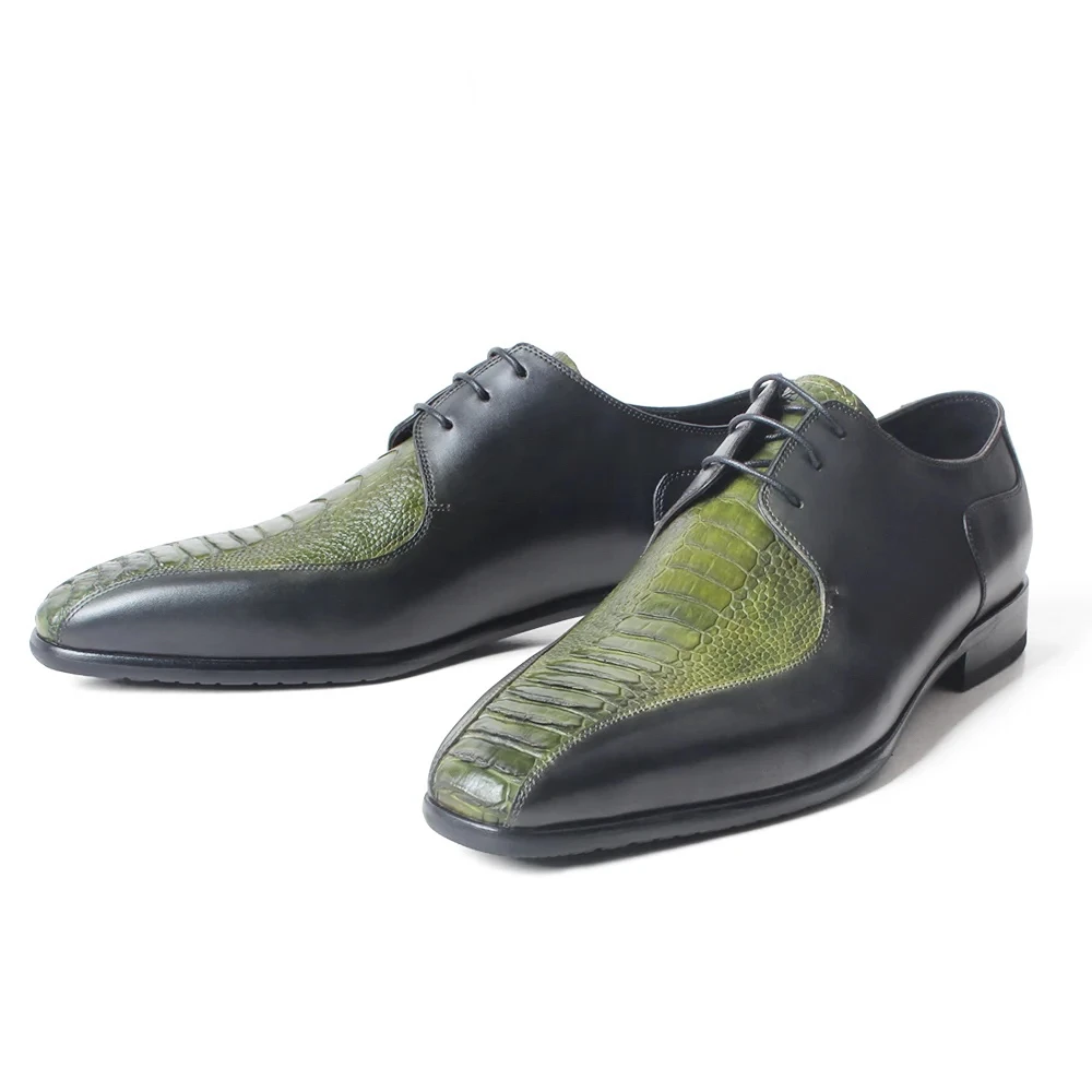GFMA Роскошные брендовые туфли из кожи страусиных лап мужские кожаные дерби Свадебные офисные на заказ ручной работы Zapatos