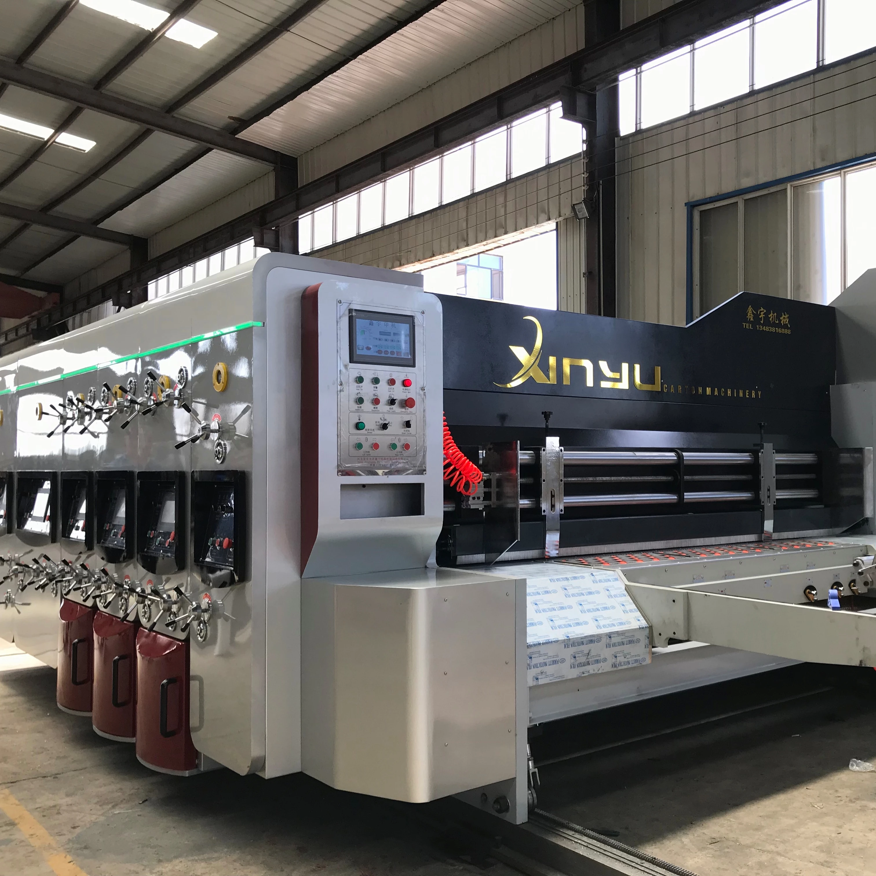 water ink flexo corrugated cardboard printing rotary die-cutting slotting machine/flexo printer slotter machine