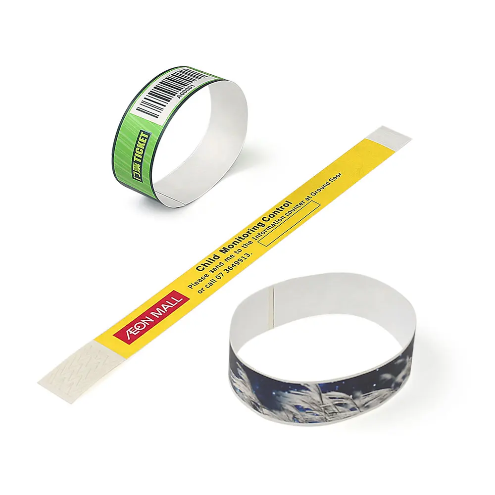 Cheap custom Printable rfid wristband & Disposable waterproof Wristbands and tamperproof RFID Paper Wristbands