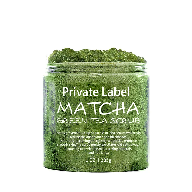 High Quality Luxury Body Polish Green Tea Matcha Dead Sea Salt Exfoliating Whitening Body Scrub