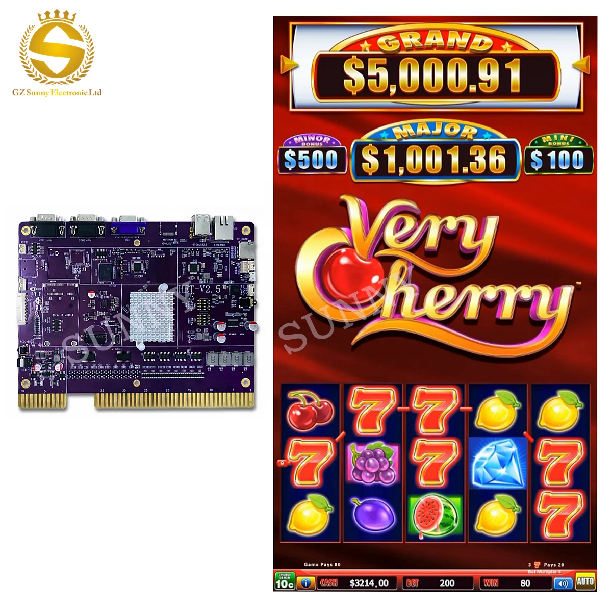 Very Cherry HET game board pcb/Very Cherry games Ultimate Fire link game board for game machine/Firelink Fire link Power 4