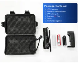 really cheap T6 rechargeable 18650 battery small mini torch LED flashlight zoom