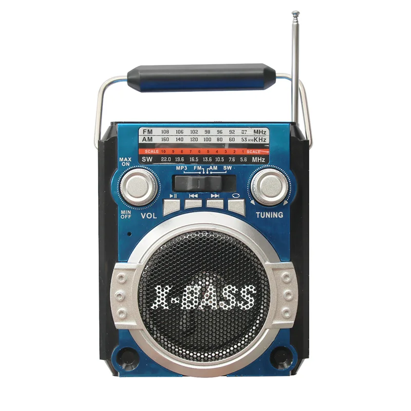 
RS-620 fm/am/sw multi band portable band radio with usb sd tf card aux in dc jack recharge battery torch strap 