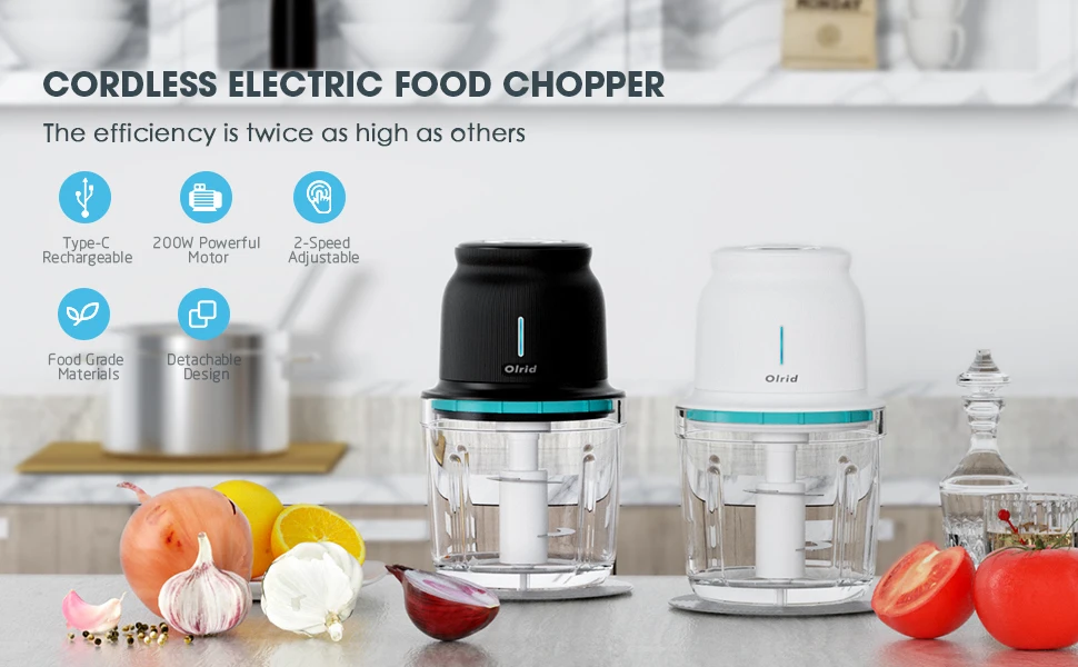 Прямая поставка от производителя 200W работающий батареи Amazon Горячие olrid 600ML Портативный Мясорубка Мини электрическая