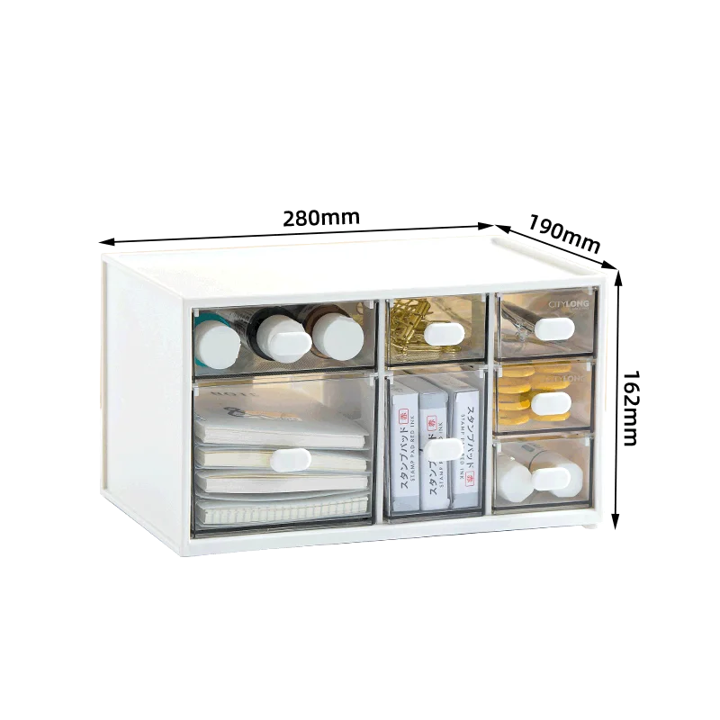 Cosmetics Storage Box Plastic Storage Drawer Type Finishing Desktop Skincare Lipstick Multifunctional Plastic Storage Drawer