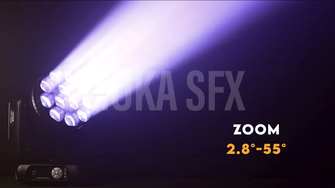 MOKA SFX 12*40w zoom led moving head light wash for disco party club bar dj show stage lighting