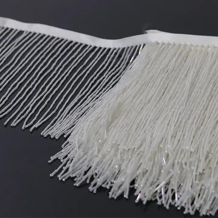 Wholesale 15cm Handmade Delicate Bead Fringe Trim Crystal Beaded Dress Tassel Fringe