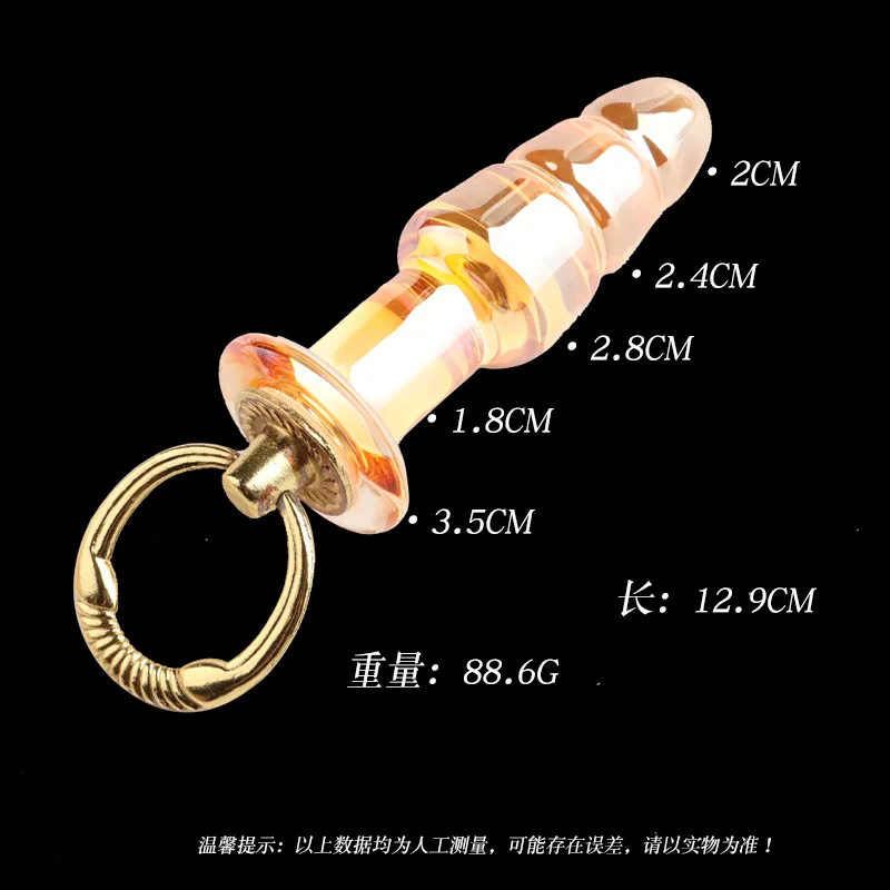 Wholesale crystal glass dildo pyrex anal bead plug sex toys for women