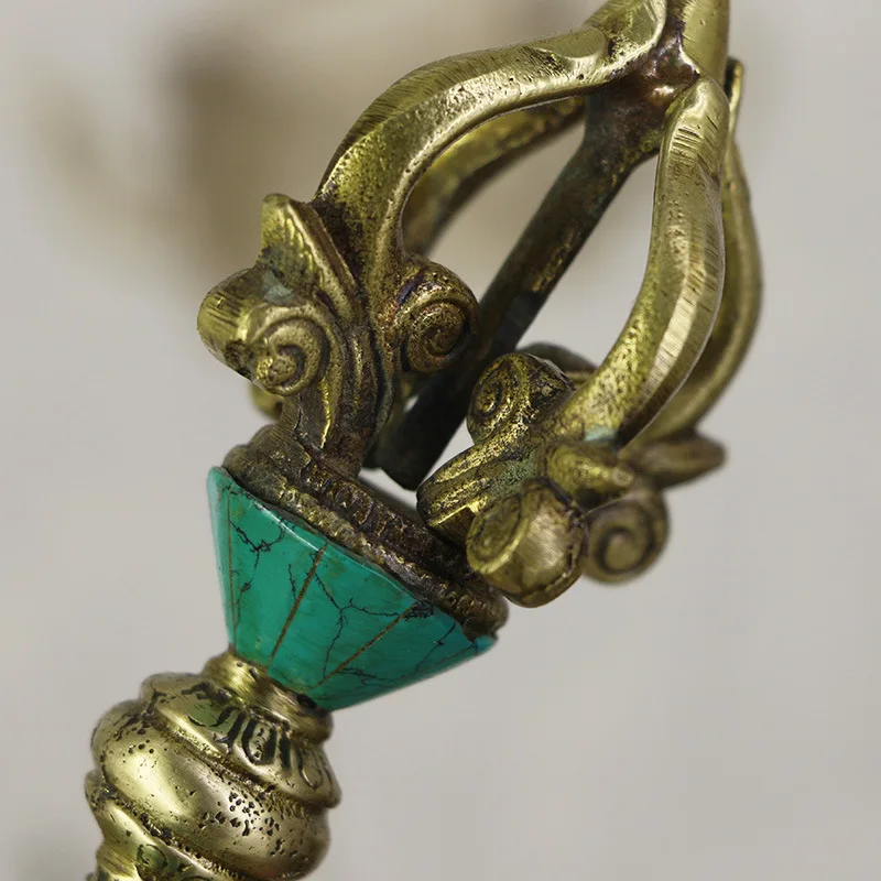 Handmade Five Strands of Pestle Buddhism Brass Vajra Phurba Tibetan Dorje Phurba