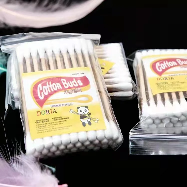 Оптовая цена круглые заостренные наконечники пластиковые пакеты qtips органические ватные