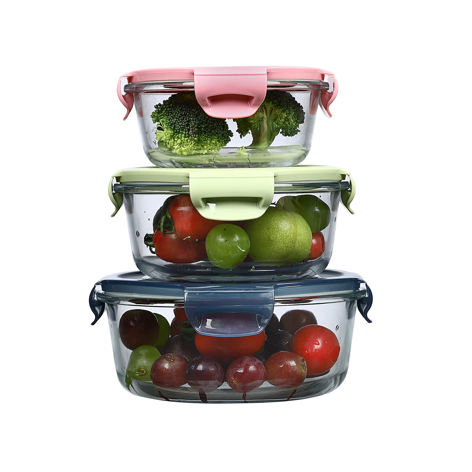 Eco-friendly Cheap And Customized Storage Round Glass Jar Food Sealed Container