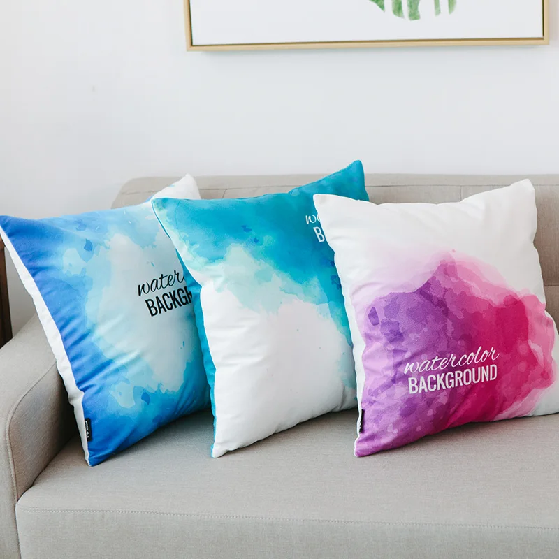 Mustard Yellow Pillow Covers Cotton Linen Decorative Square Throw Pillow Covers 18x18 Inch for Sofa Couch Decoration