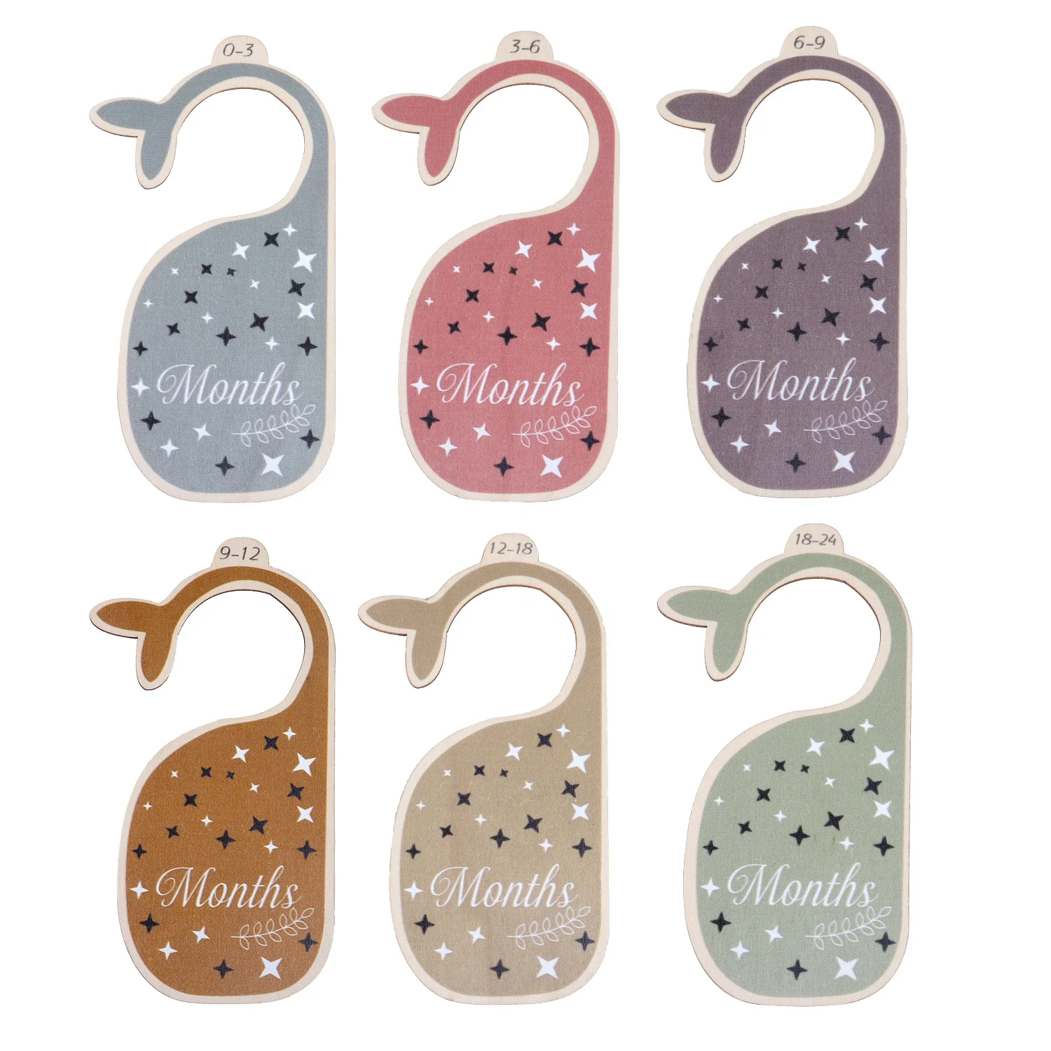 Pafu New Design Dolphin Monthly Closet Divider for Baby Star Clothes Size Age Dividers Newborn 0 to 24 Months