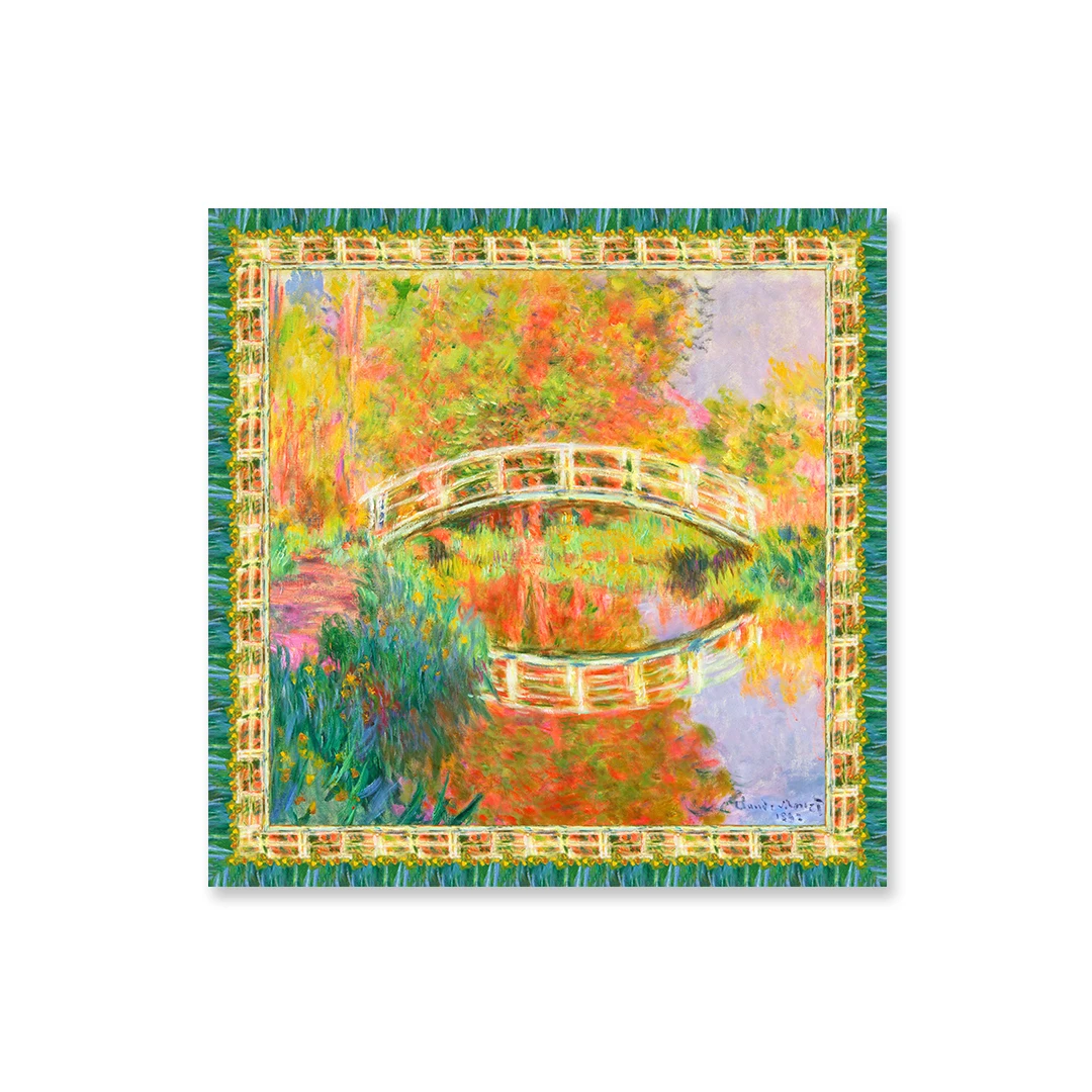 Японский мост монет креп большой квадратный подарок роскошный высококачественный супер шелковый шарф шаль