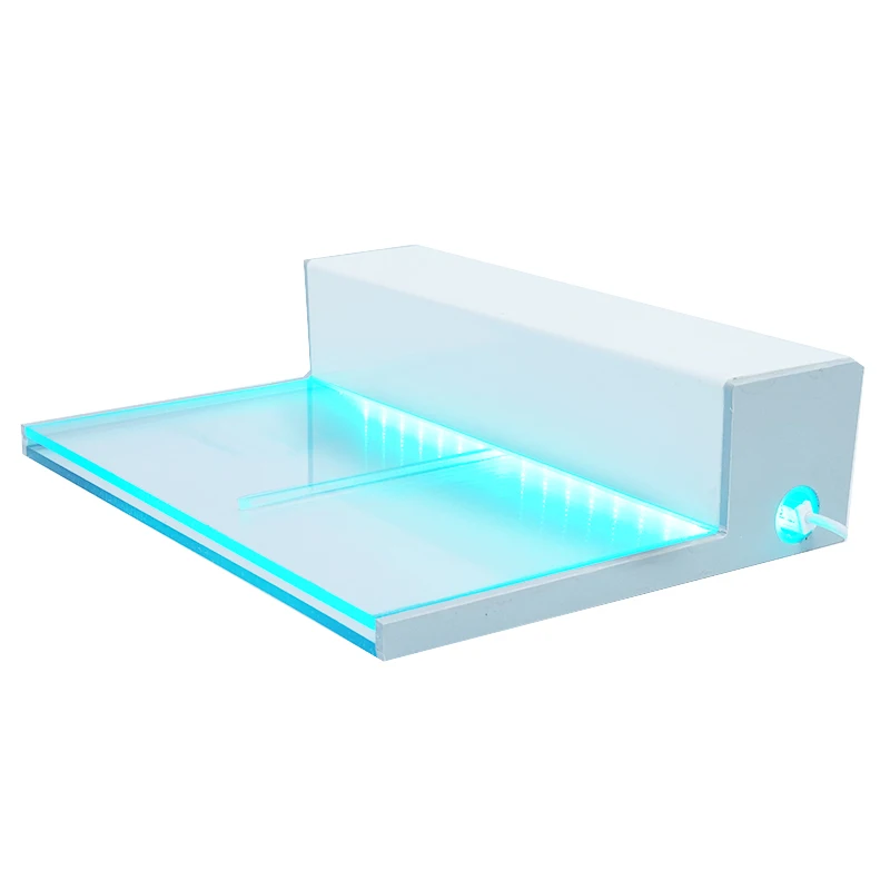 Landscape Fixed Mounted Water Descent Acrylic Fountain Garden Spillway Swimming Pool Led Waterfall Lights