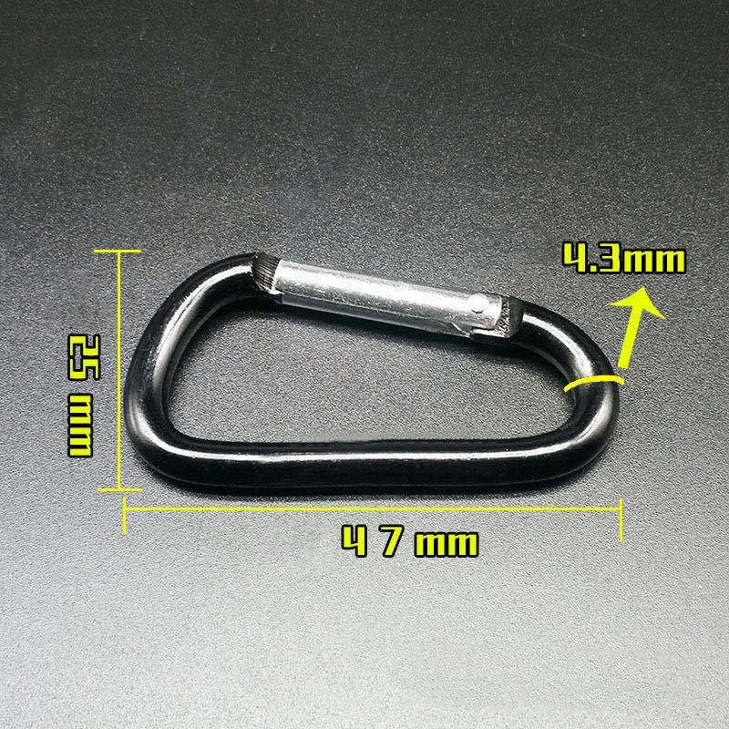 Cute Aluminum Size 5 Carabiner Clip  D Shape Buckle Spring Snap Key Chain Clip Hook Multipurpose for Camping Hiking Fishing