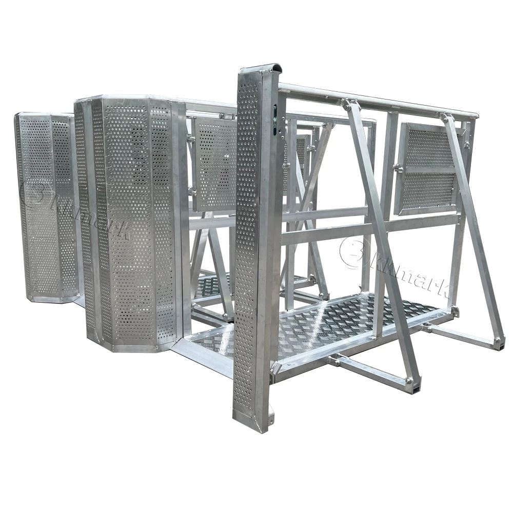 kkmark Silver Aluminum portable removable stable control snake runner line up access gate crowd control barriers