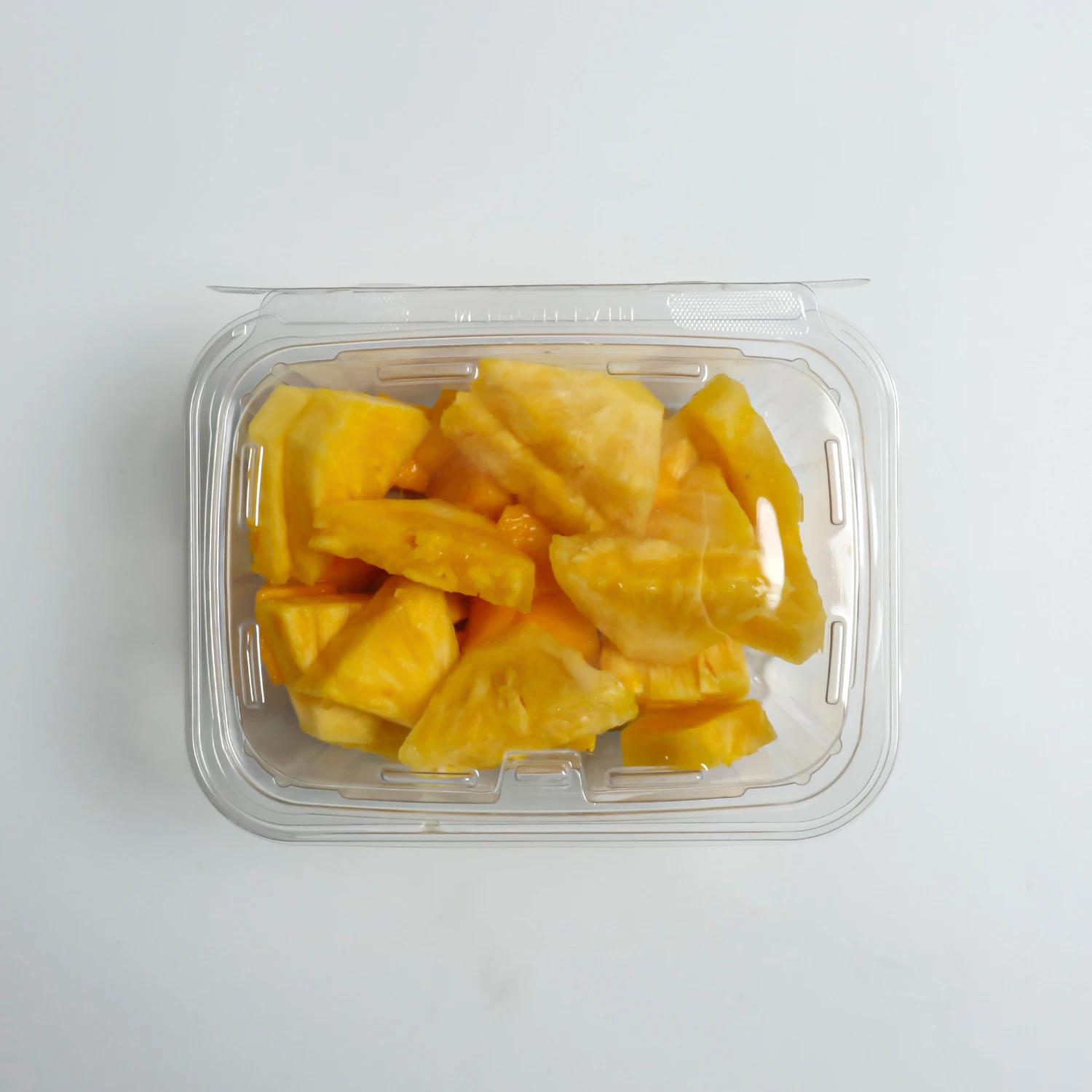 Tamper Evident Proof Square Packaging Clamshell Pre-cut Fruit Vegetable Food Container PET Clear Storage Containers Disposable