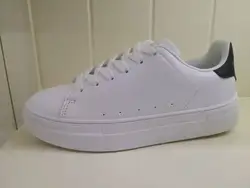 Wholesale China Factory Summer Lace-Up Custom Casual White Canvas Shoes Chunky PU Casual Shoes